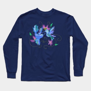 Oriental love humming bird and spices Long Sleeve T-Shirt